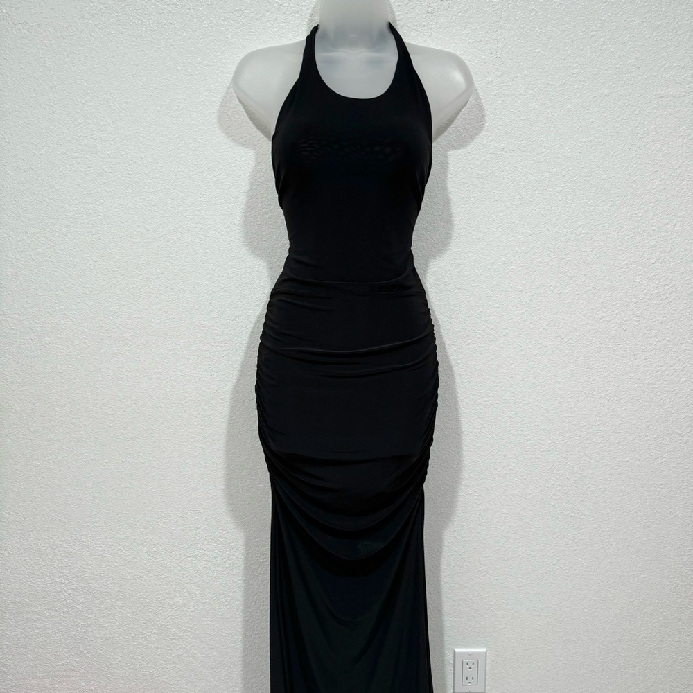 symphony black cocktail evening prom long maxi bodycon dress gown lace train